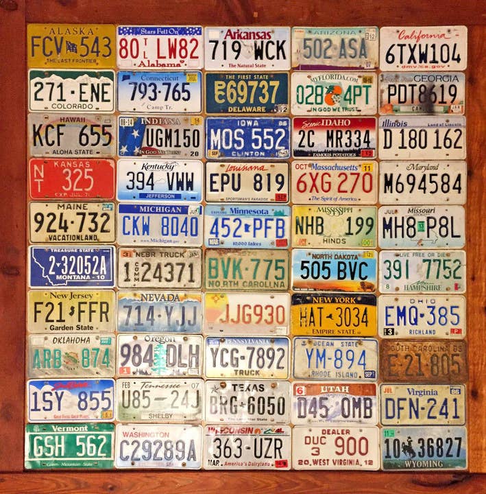 50 State Set of United States License Plates - Well Worn Condition for wholesale by RusticPlates