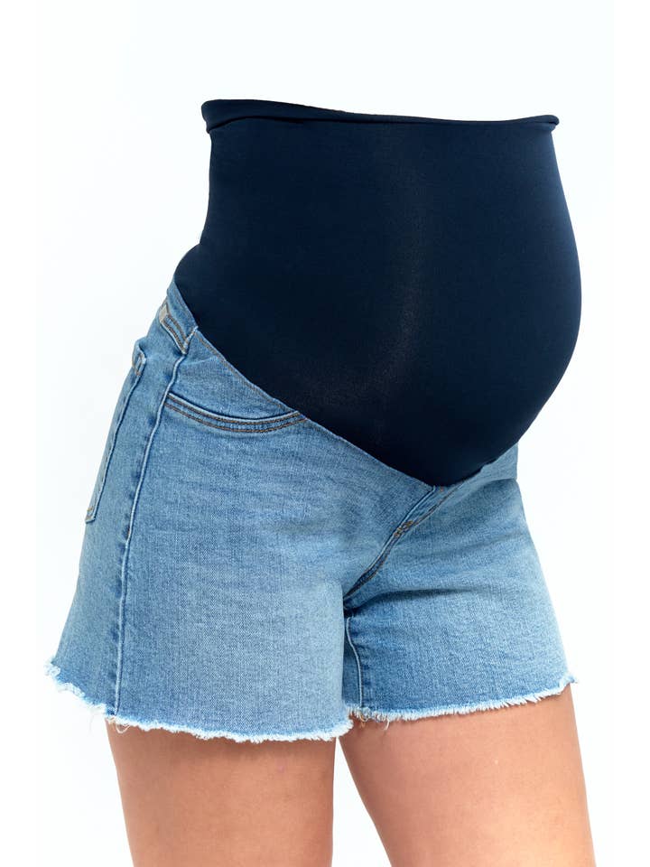 1822 Denim - Vente Short – maternité - Short en jean de maternité pour papa 5" avec bandeau ventral en Jocelyn