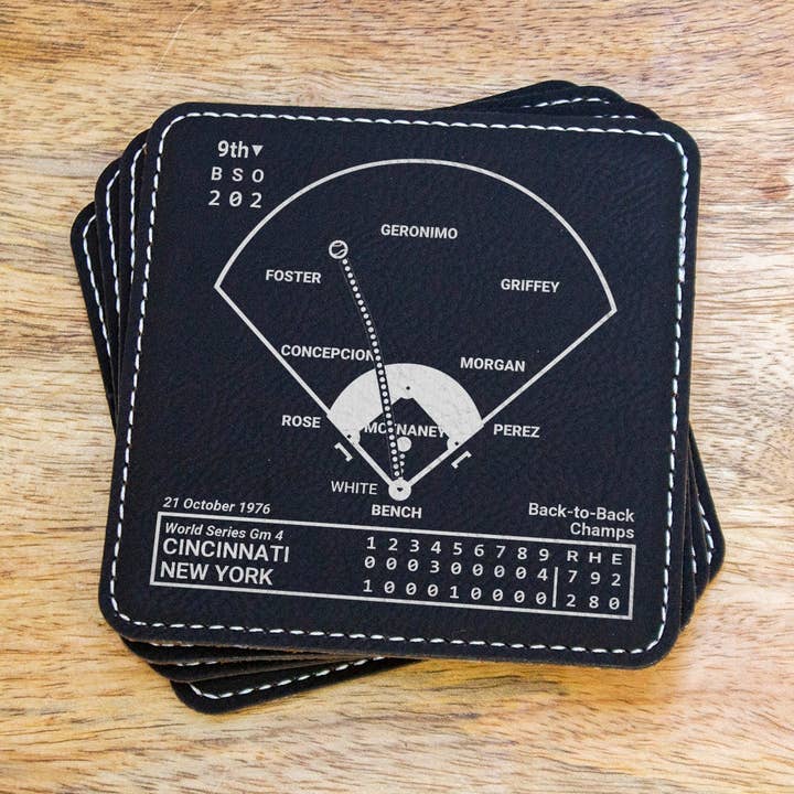 Greatest Reds Plays: kunstleren onderzetters (set van 4) voor wholesale door Playbook Products