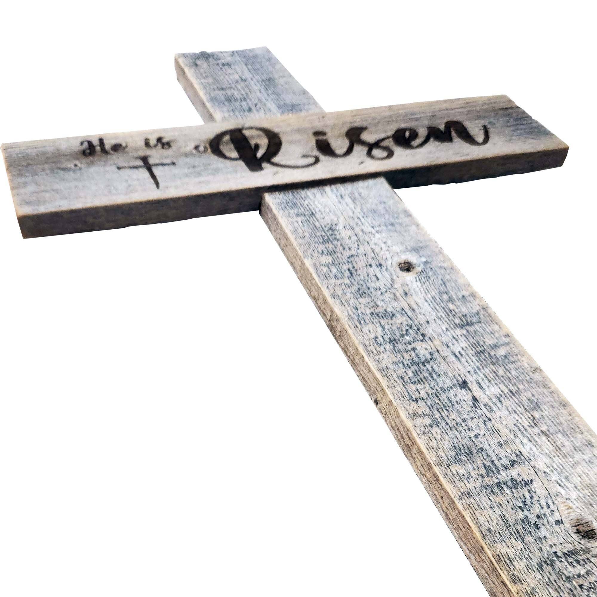 Rockin'Wood – wholesale Väggkors – Rustikt återvunnet träkors, kristen heminredning (stor)7