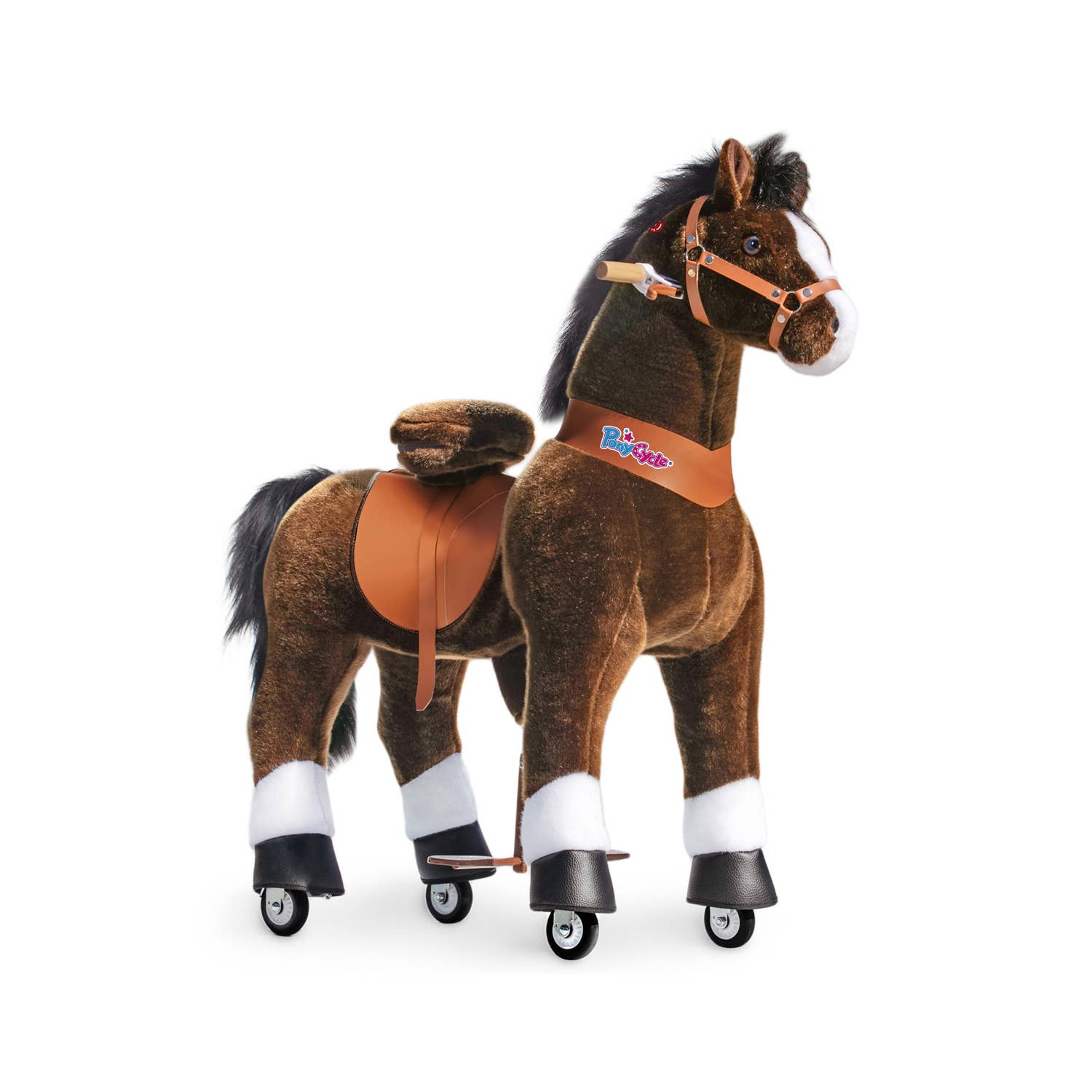 PonyCycle - Wholesale Rocking Horse - Kids - PonyCycle Ride-On Chocolate Brown Horse | Plush Riding Toy1