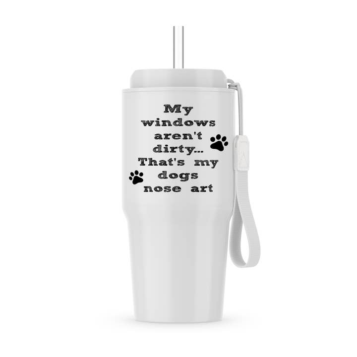 3dRose – wholesale Insulated mug/tumbler – 3dRose, My windows arent dirty thats my dogs nose art, Tumbler