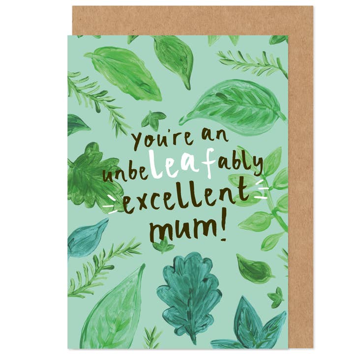 Unbelievable Mum Leaf Mother's Day Birthday Card for wholesale by Bow & Bell