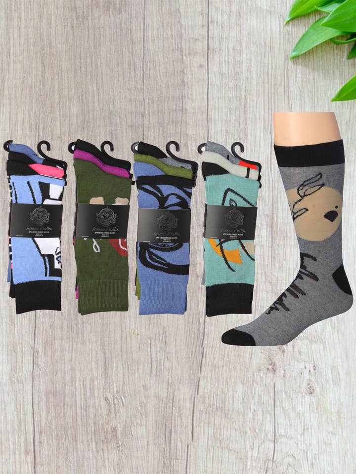 Isadora, Tipi toe, & James Fiallo - Venta al por mayor Calcetines - Hombre - Calcetines de disfraz coloridos James Fiallo para hombre, paquete de 310