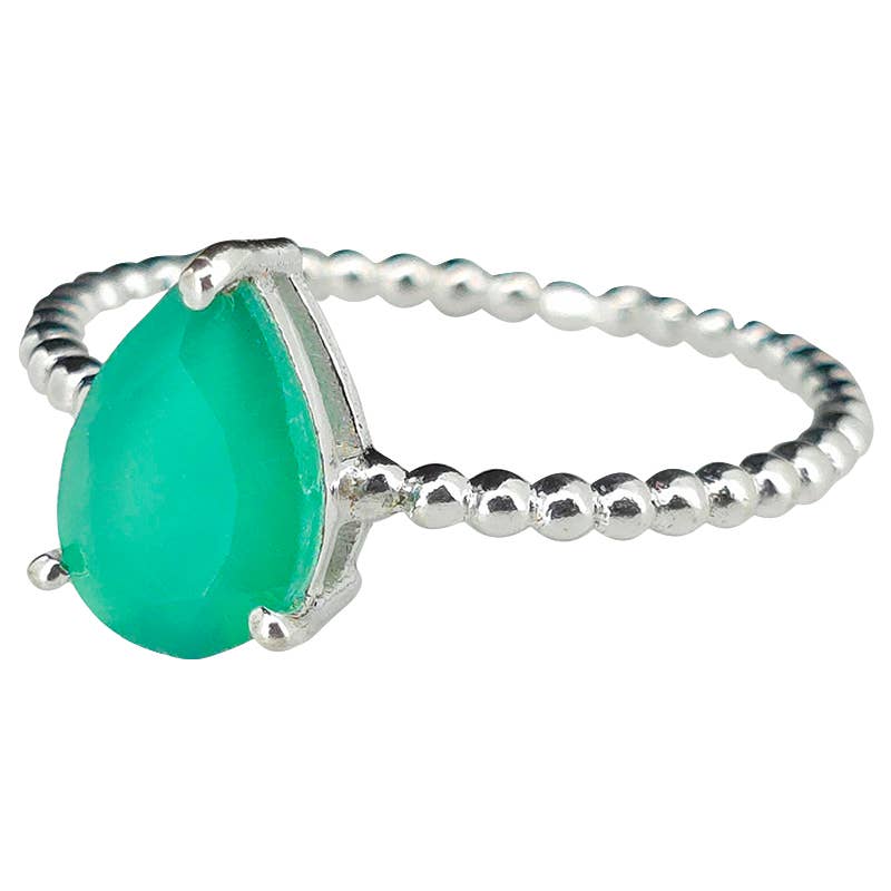 Amberman - Vendita all'ingrosso Anelli cocktail/statement - Anello in argento con onice verde sfaccettato1