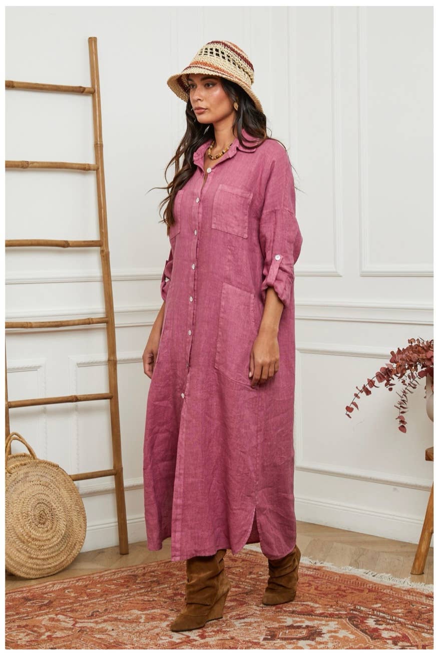 LÉA & LUC - Wholesale Dress - Women's - Long Dresses in 100% Linen REF. 114924