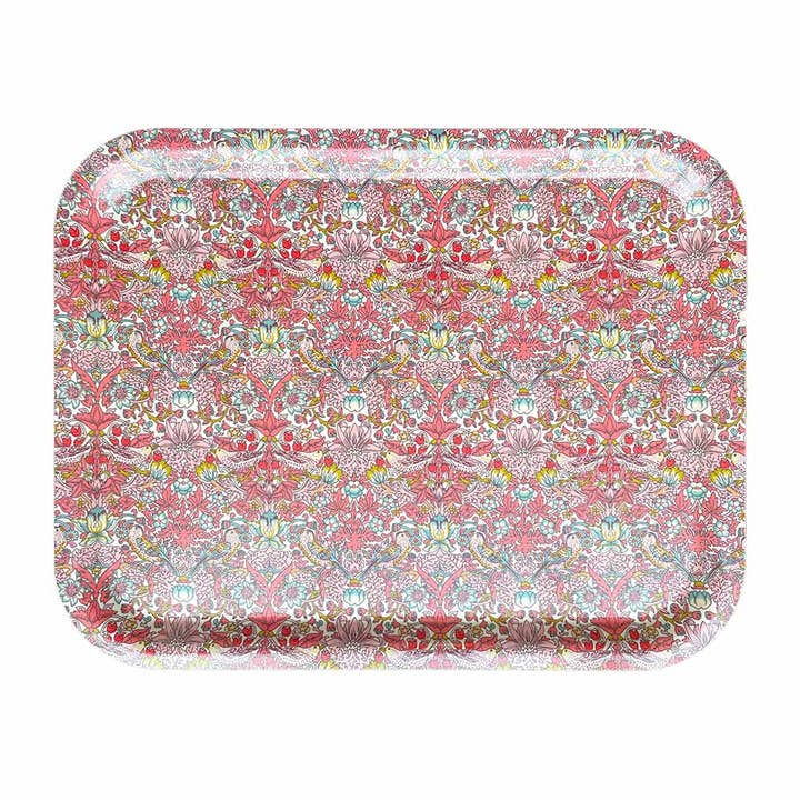 Bandeja de tela Liberty Strawberry Thief en rosa primavera (C) para venta al por mayor de Alice Caroline