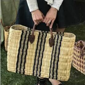 Set of 3 Moroccan Baskets - Midnight Triple Stripe for wholesale by The Winding Road