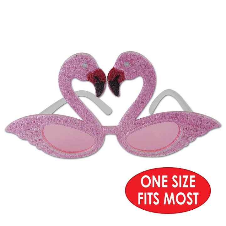 Beistle - Venta al por mayor Disfraz - Unisex - Flamingo Fanci-Frames con purpurina, lente rosa translúcida