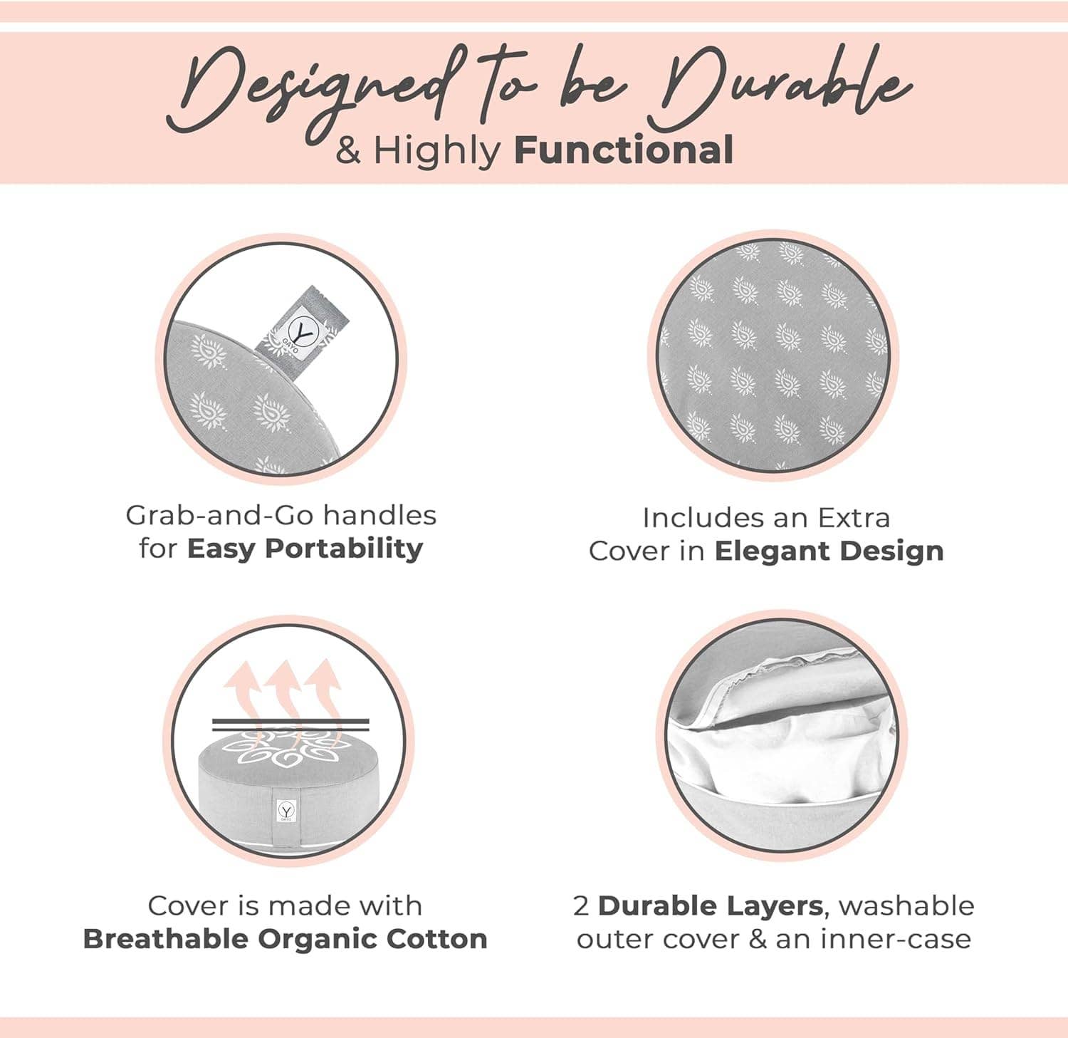 YO GAYO - Wholesale Yoga Accessories - Premium Buckwheat Meditation Cushion2