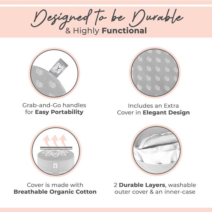 YO GAYO - Wholesale Yoga Accessories - Premium Buckwheat Meditation Cushion2