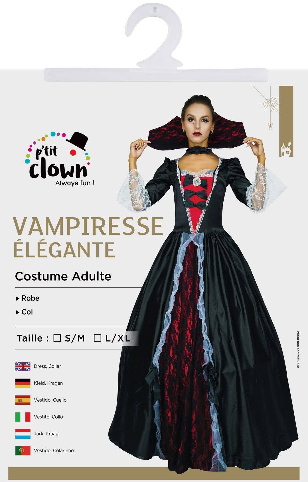 P'tit Clown - Wholesale Costume - Women's - Elegant Vampiress Costume - Adult - L/XL