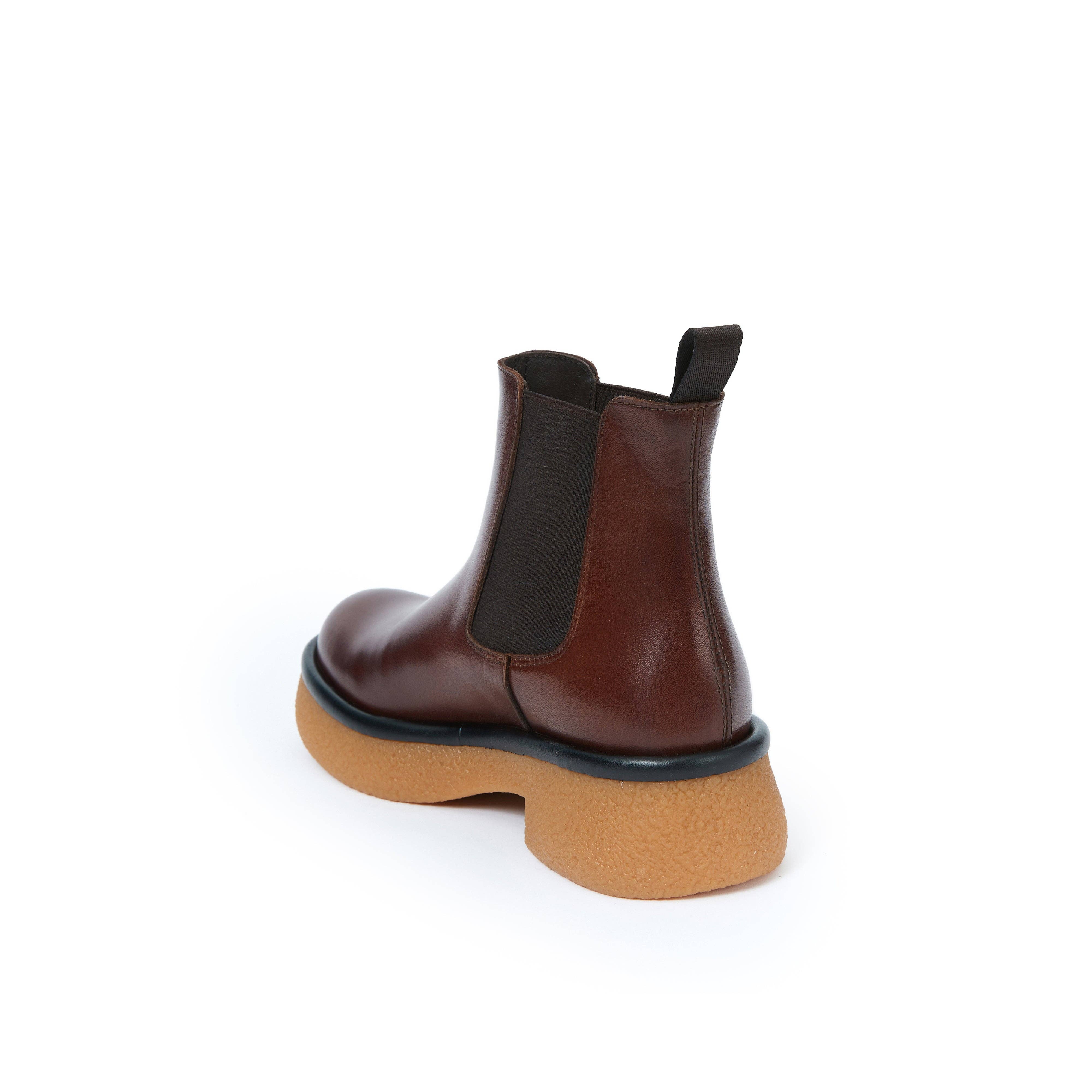 Frank Daniel – wholesale Chelsea boots – Women's – Mahogany color Chelsea boots for women. Made in Italy2