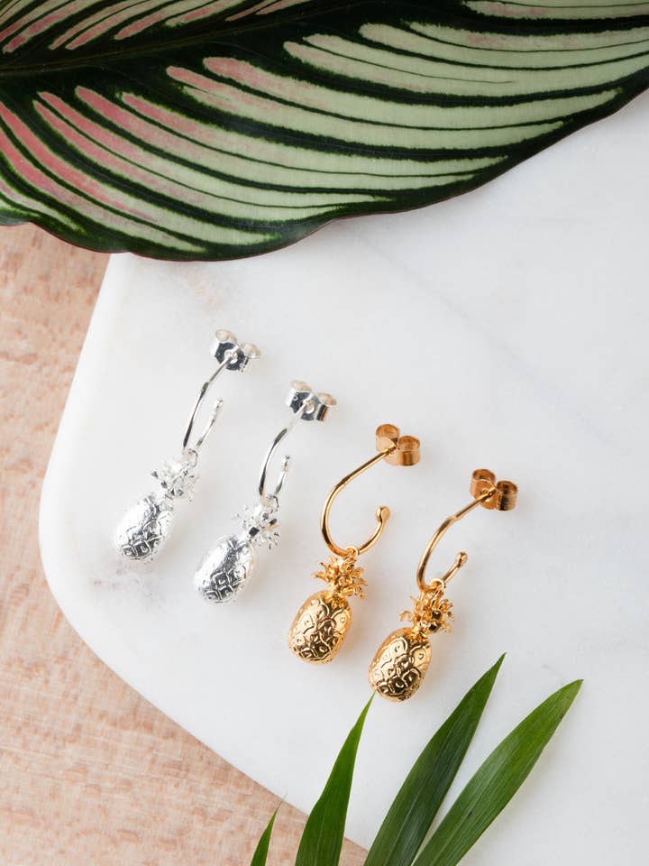 Pineapple earrings for wholesale by Amanda Coleman Jewelry