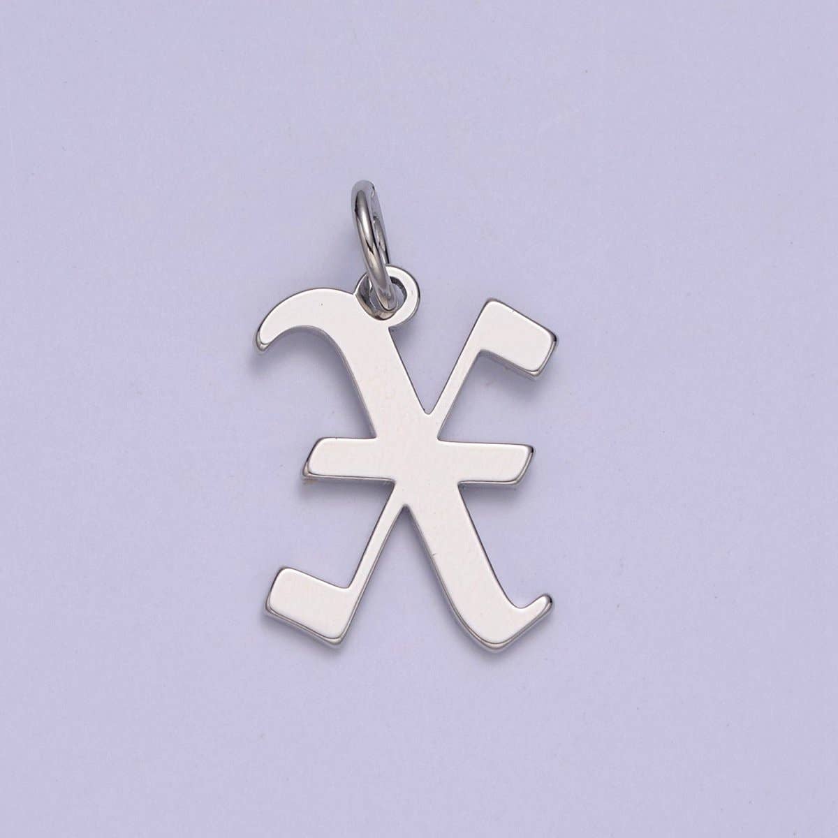 Aim Eternal - Wholesale Individual Charm/Pendant - Gothic Letter Charm, Alphabet Charm, Silver Letter Charm, 26 Letters Initial Charms Old English Letter Pendant A690~A70223
