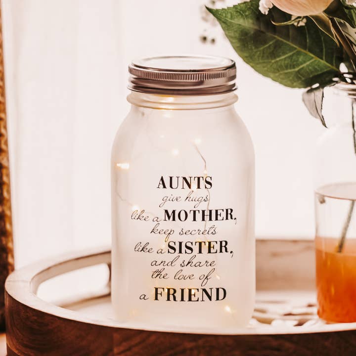 Mothers Day Gifts, Aunt Gifts, Mason Jar Lamp, Mothers Day for wholesale by Firefly Home Designs