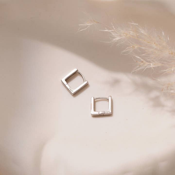 happyzzzsu - Wholesale Hoop Earrings - 925 Sterling Silver Square Hoop Earrings4