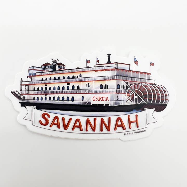 Savannah Riverboat Sticker - Sticker Zuid-Georgia voor wholesale door Home Malone