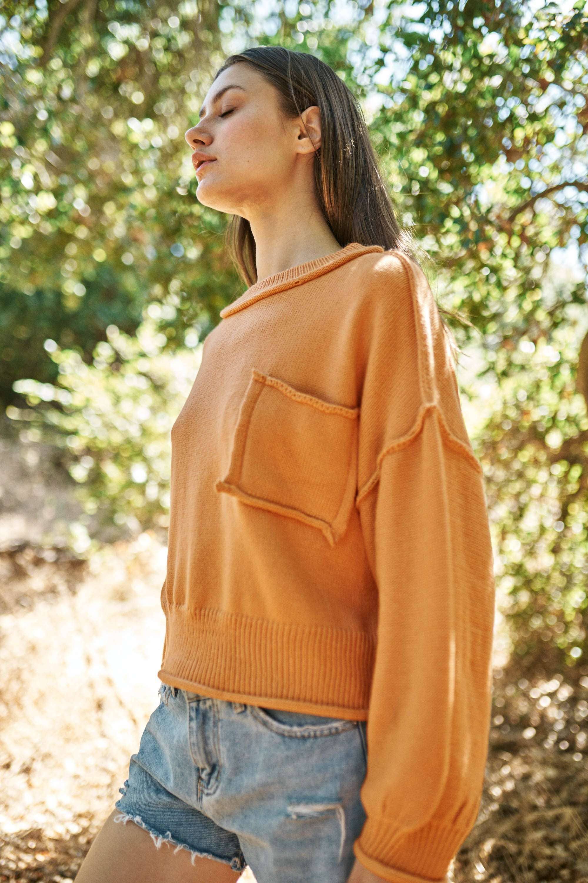 Tan Round Neck Sweater for wholesale on Faire1