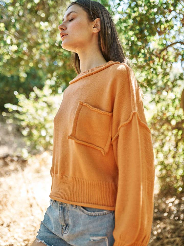 Tan Round Neck Sweater for wholesale on Faire1