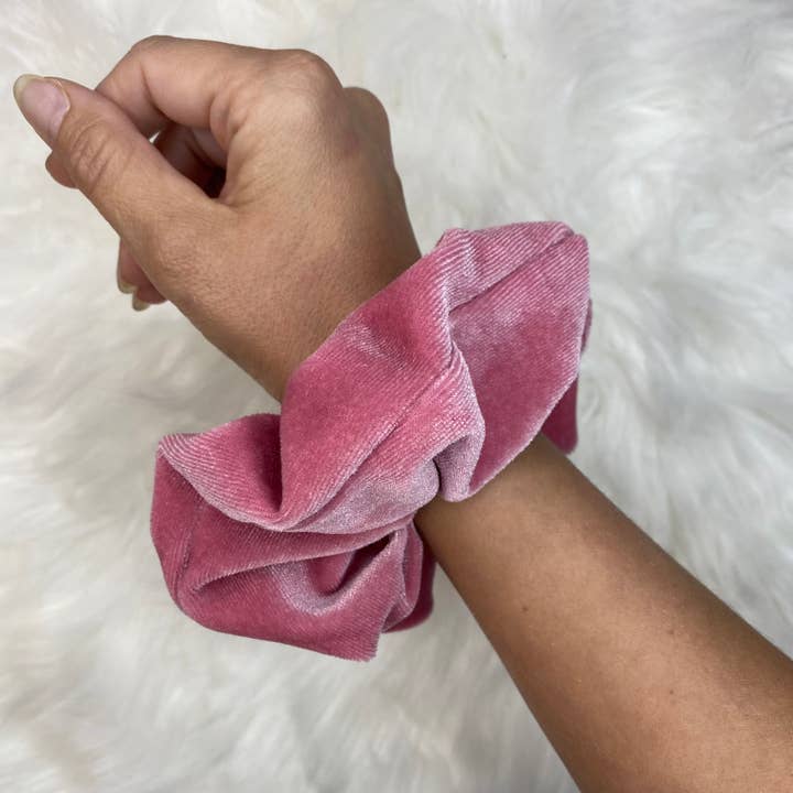 Mauve Velvet Oversized Scrunchie for wholesale by createdbyMishka