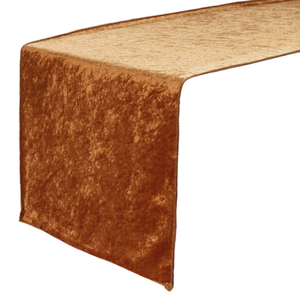 YOUR CHAIR COVERS - Wholesale Table Runner - 14 x 108 Inch Crushed Velvet Table Runner Terracotta0