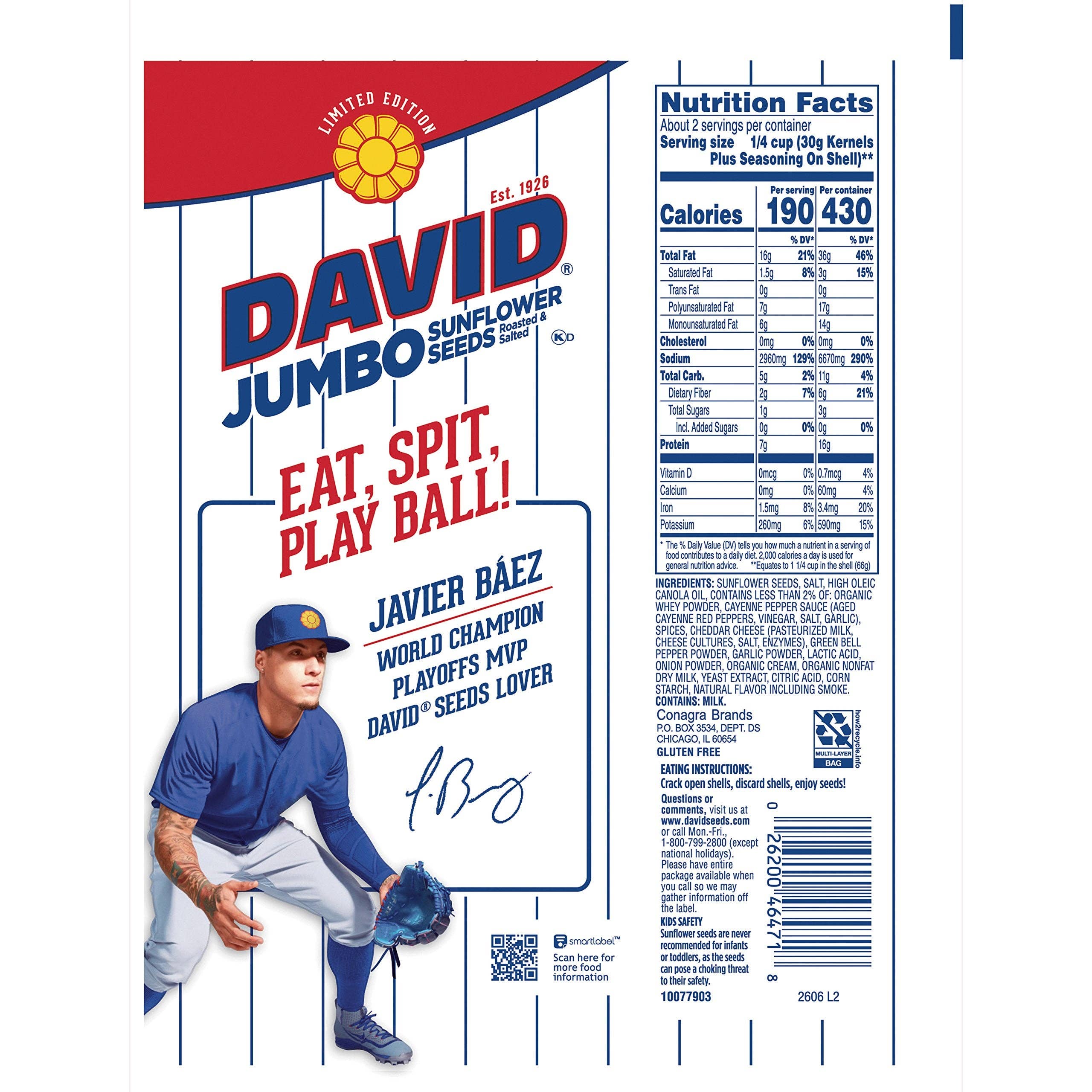 Shop The King - Wholesale Seeds/Kernels - DAVID Seeds Queso 5.25 oz Single Bag1