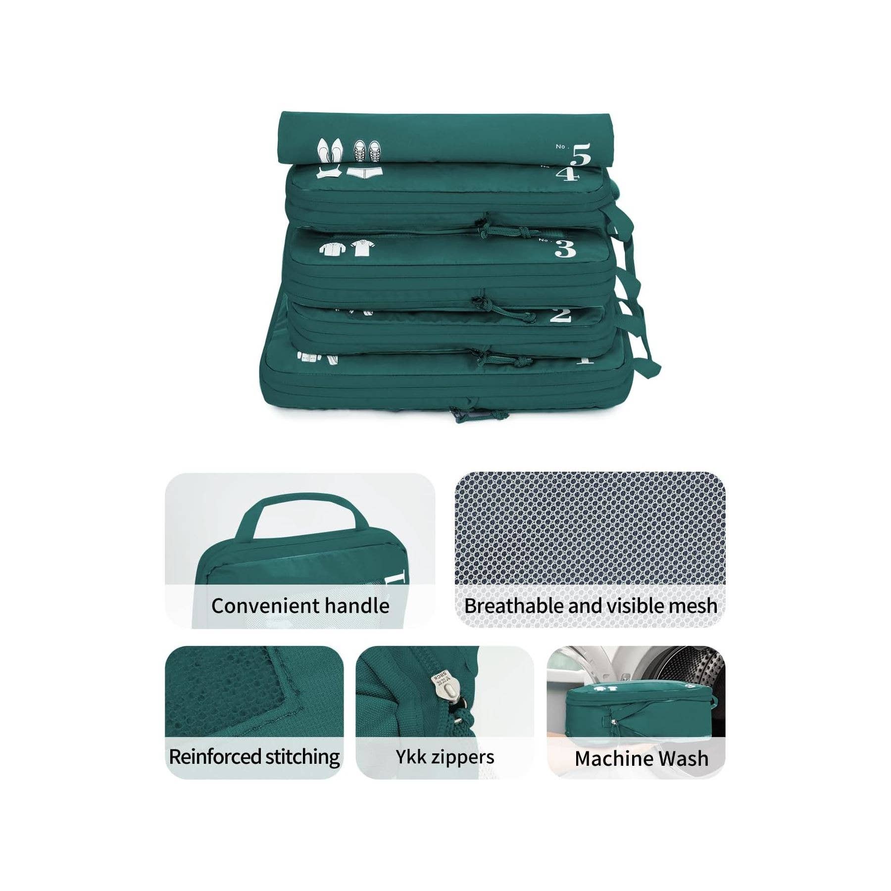 NARWEY INC - Wholesale Packing Cube - 5 Set Compression Packing Cubes for Suitcases Organiser Bags59