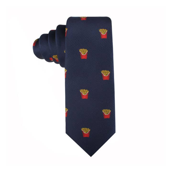 AusCufflinks - Wholesale Necktie – Men’s - Fries Skinny Tie2