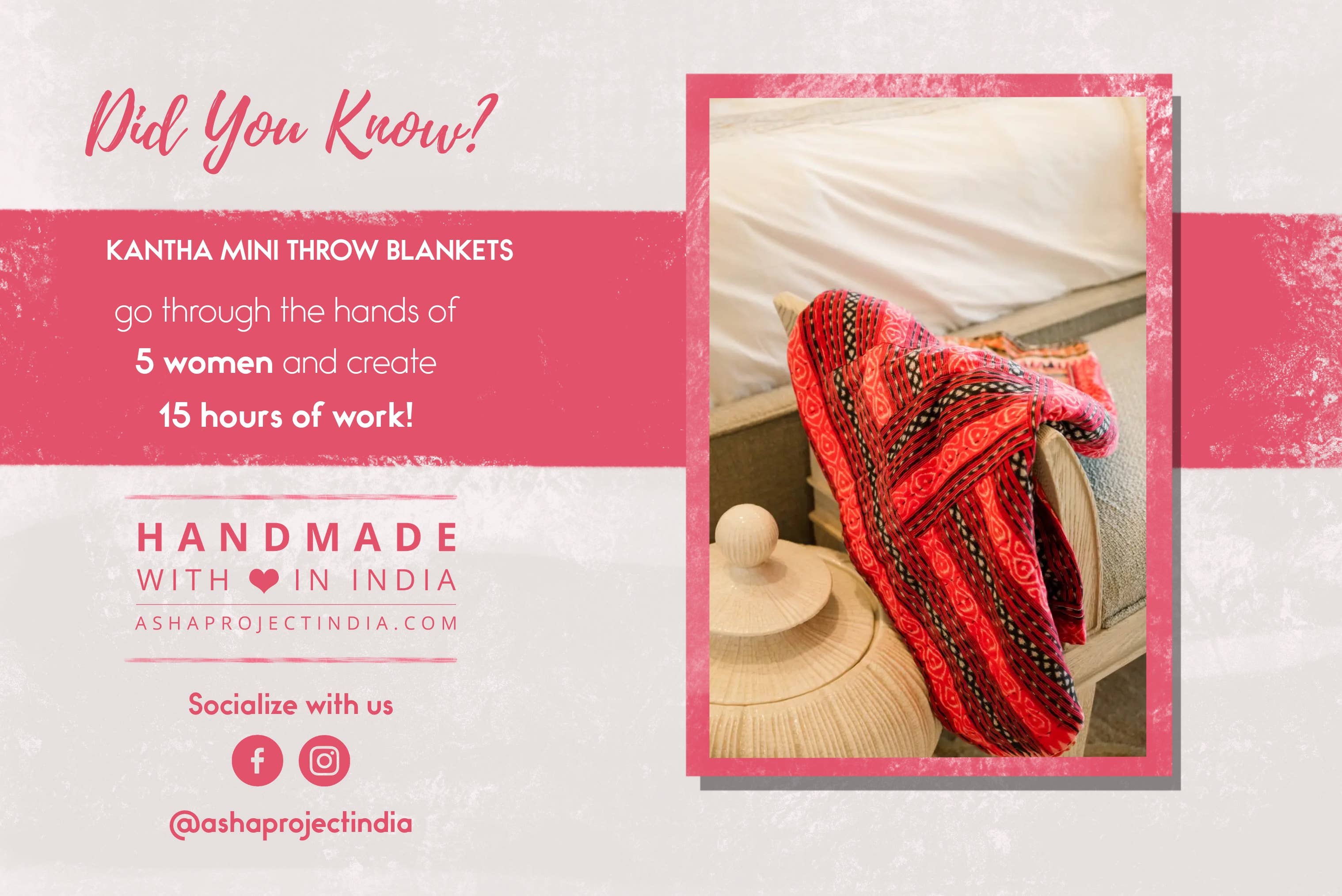 Asha Project – Manta para sofá por atacado – Cobertor Kantha Mini Throw6