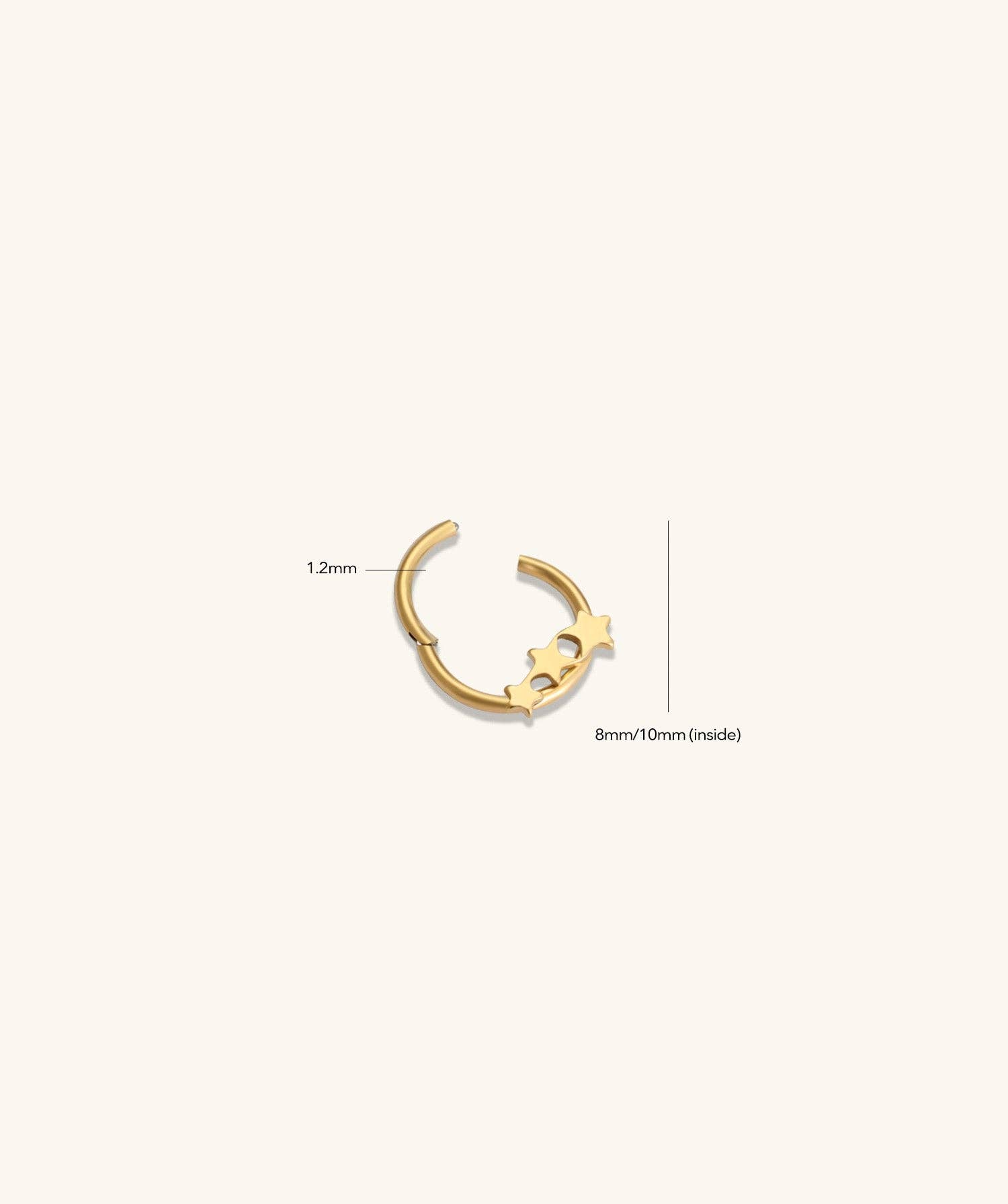 oumo jewelry - Wholesale Single Earring - Titanium Trio Star Clicker Hoop7