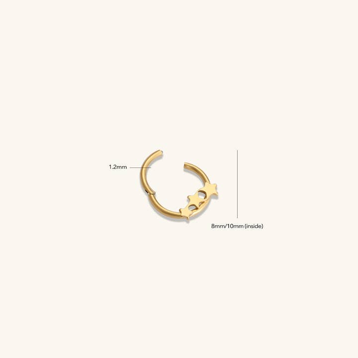 oumo jewelry - Wholesale Single Earring - Titanium Trio Star Clicker Hoop7