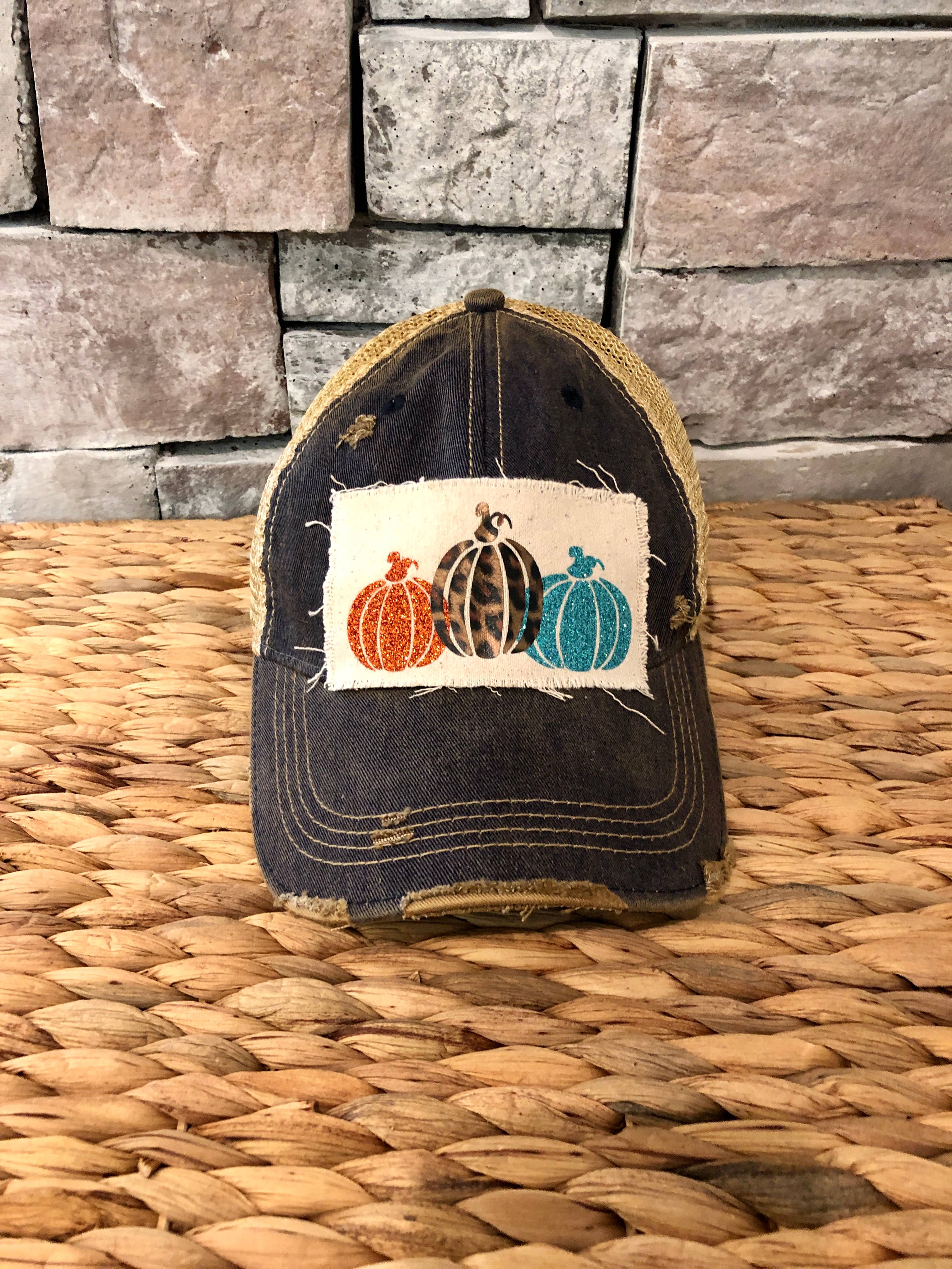 BohoGroove - Wholesale Trucker Hat - Women's - Pumpkin Hat, Leopard Pumpkin, Fall Hat0
