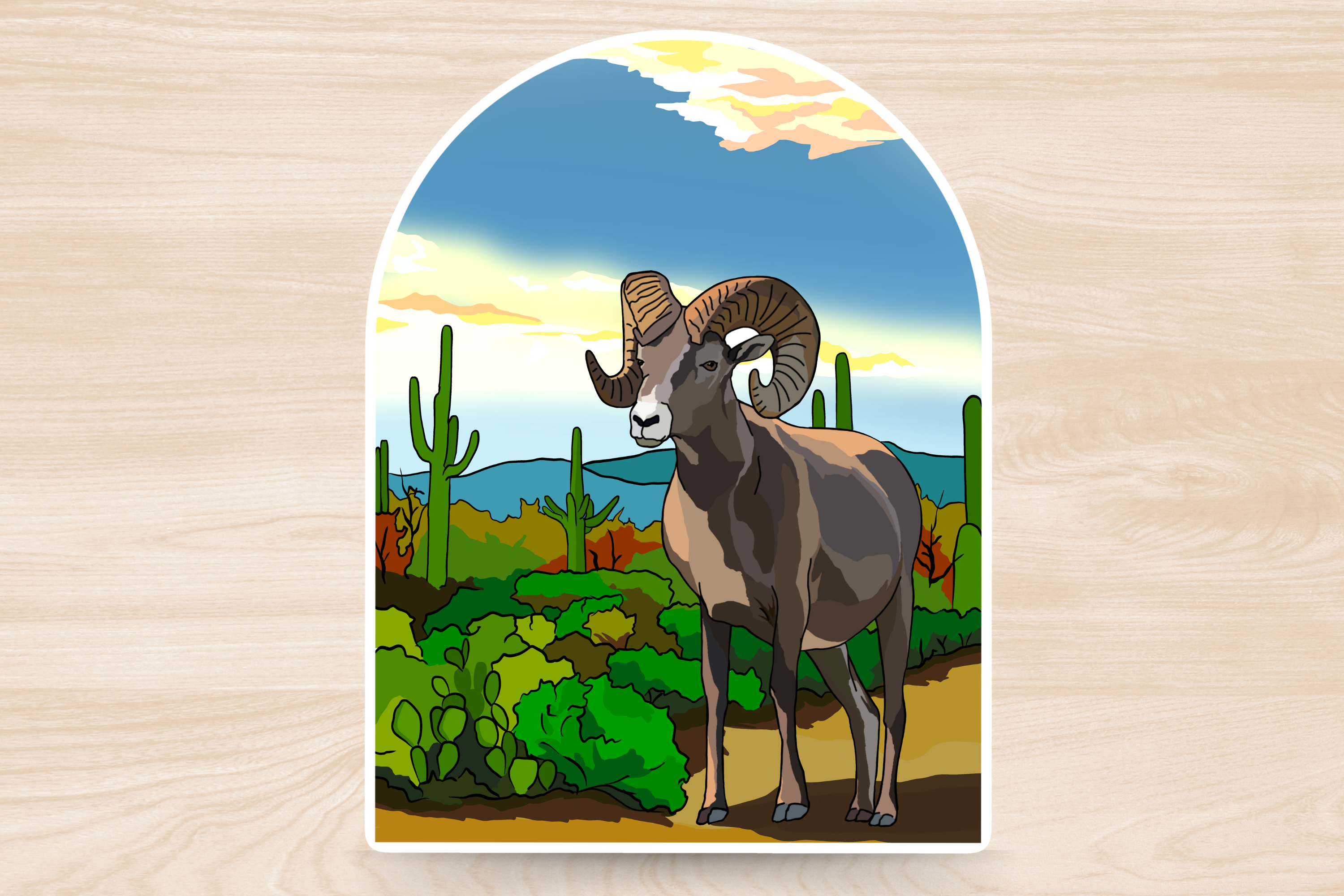 Wild Life Design Co. - Wholesale Sticker - Big Horn Sheep Sticker | Southwest Stickers & Art 1