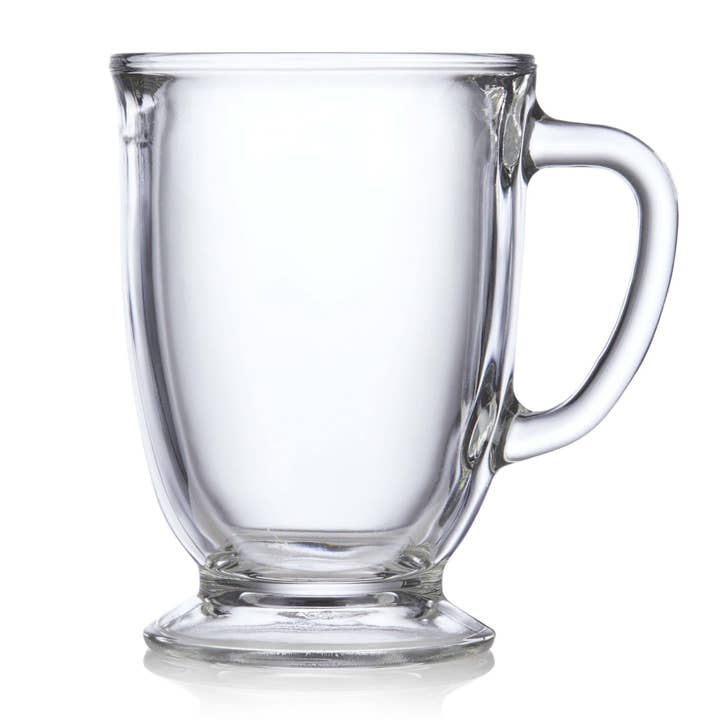 Libbey - Wholesale Coffee Mug - Libbey Kona Glass Coffee Mugs, 16-ounce, Set of 6