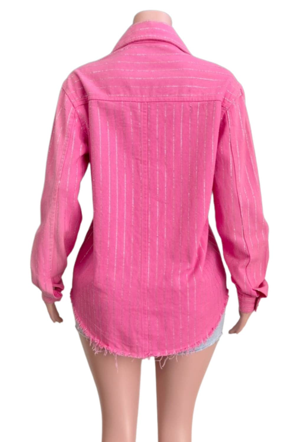 NEWGENS - Vendita all'ingrosso Giacca di jeans - Donna - Camicia a righe con bottoni e strass NT1018B Al lover6