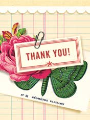 B128 Boxed Cards - Danke - Papillon und Blume für den Großhandel von Cartolina Cards Inc.