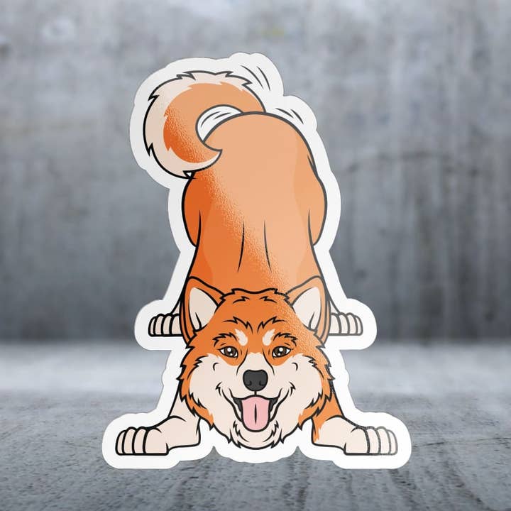 Playful Shiba Inu - Sticker for wholesale by Two Feet Treats