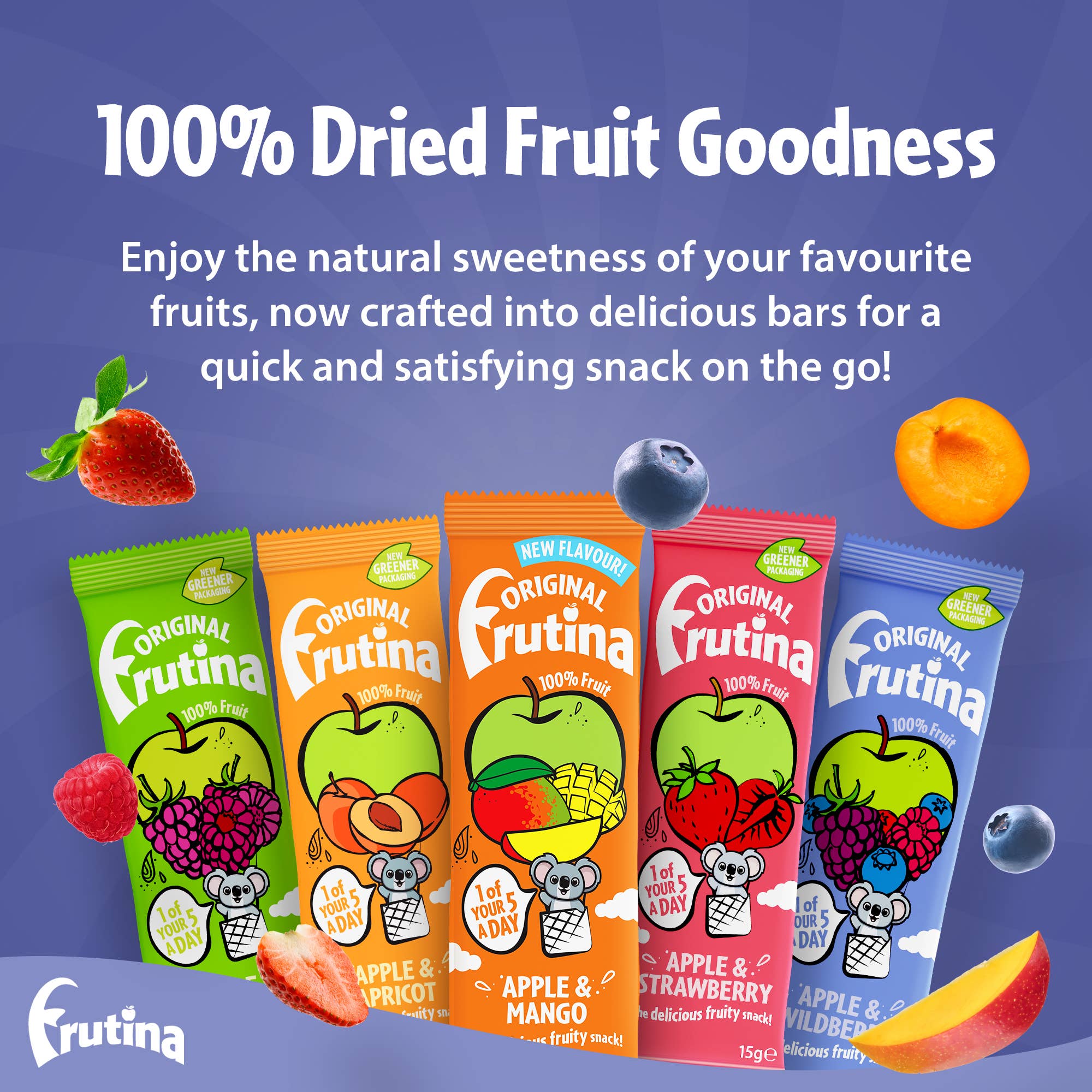 Frutina – wholesale Fruit snacks – Frutina 100% Fruit Snack Variety Box15g Pack of 60, 40k sold8