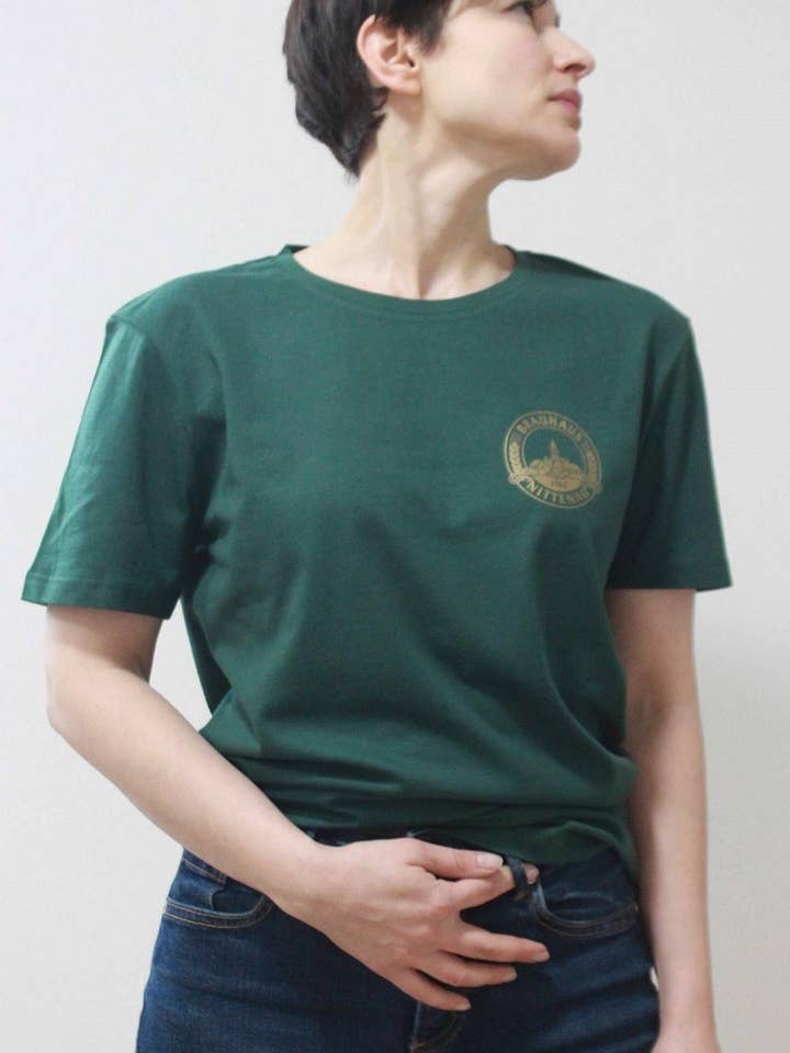 T-shirt - green - 100% organic cotton for wholesale by Brauhaus Nittenau
