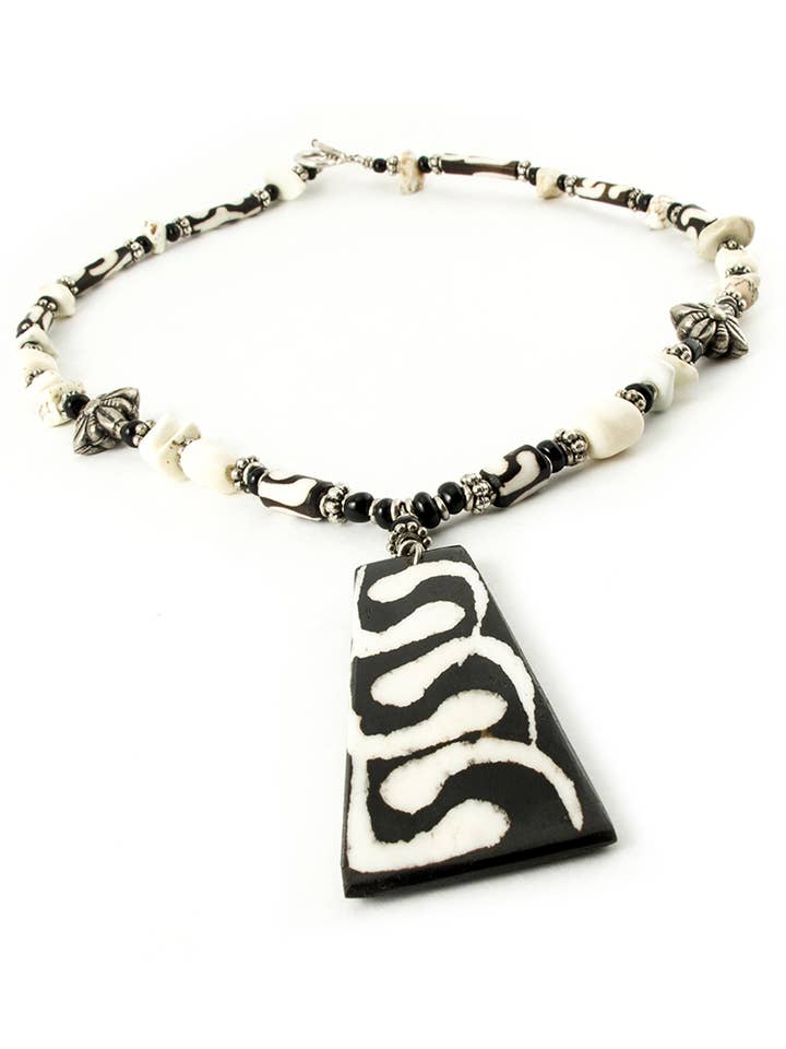 Zig Zag rektangel natt & dag halsband för wholesale av Maisha