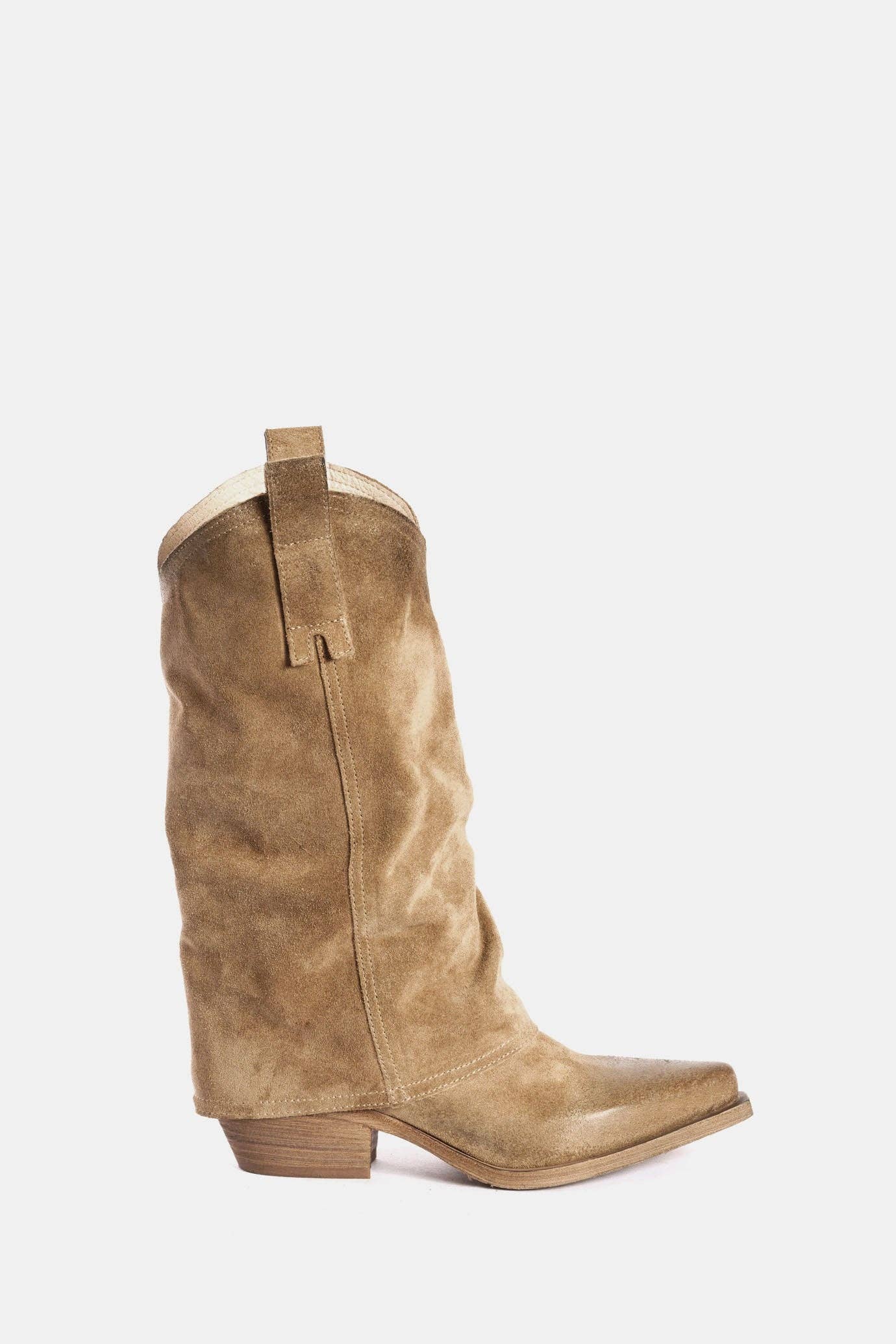 METISSE – Engroshandel Støvler - Dame – Taupe ruskind Texan-støvler DX567