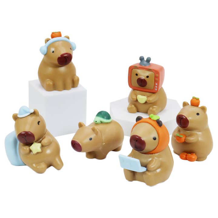 Cap Zone - Wholesale Decorative Figurine - Capybara PVC Figurine Blind Mystery Box - 6 pcs