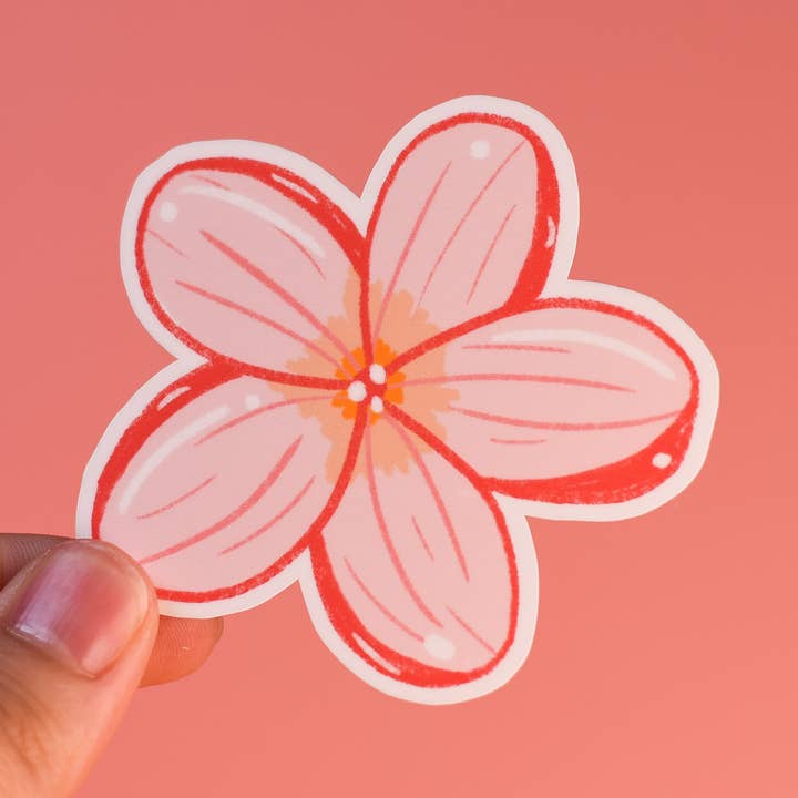 Plumeria sticker voor wholesale door Sunglow Paper Co.