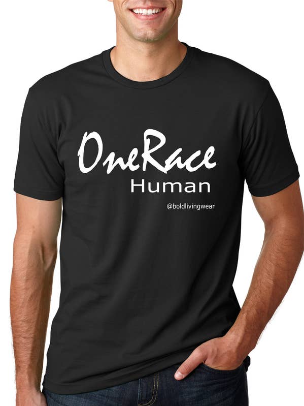 One Race Human in Black for wholesale by Bold Living Wear