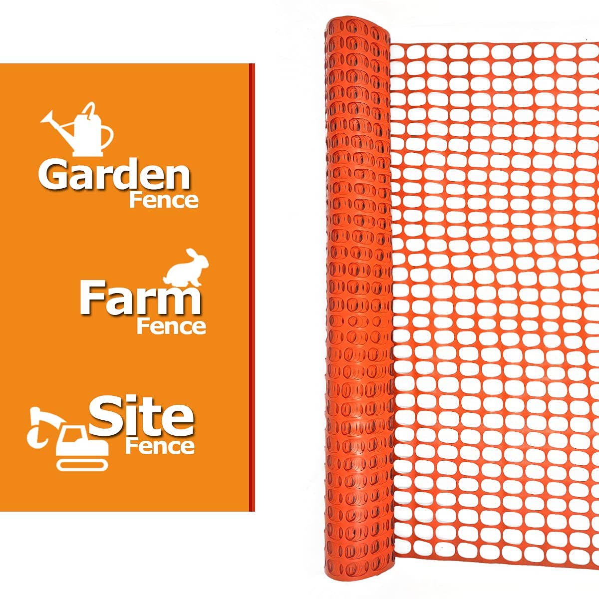 Ashman Online - Wholesale Outdoor Ornament/Decor - Ashman Plastic Mesh Fence, Construction Barrier Netting, Orange, 4'x200' Feet, 1 Roll, Garden Fencing, Fences Wrap, Above Ground, for Snow, Poultry, Chicken, Deer, Patio, Garden Netting, Orange 200FT4