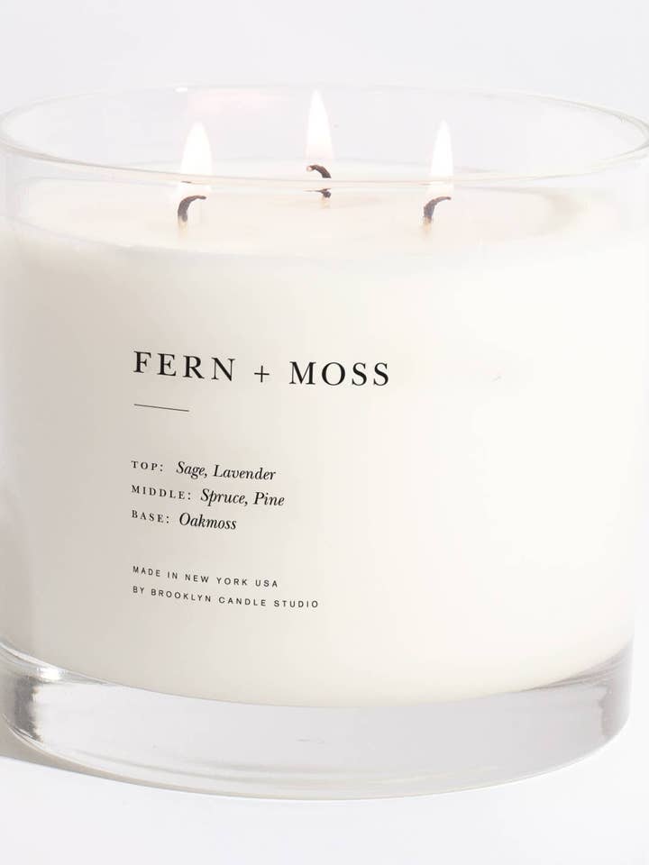 Candela Fern + Moss XL a 3 stoppini per la vendita all'ingrosso da parte di Brooklyn Candle Studio (EU)