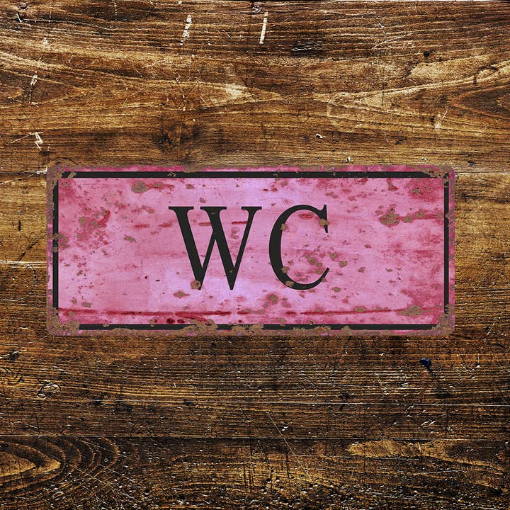 wc toilet - Targa in metallo per la vendita all'ingrosso da parte di The British Metal Signs Company