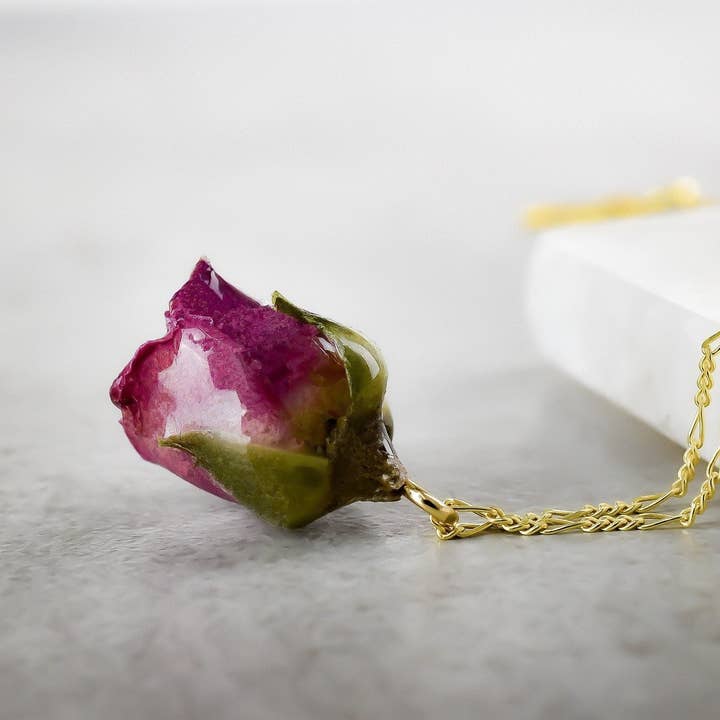 Romantic rosebud pendant - 925 sterling vergol for wholesale by MadamLili