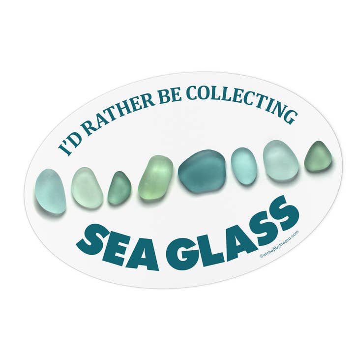 Beachcombing / Etched by the Sea – Adesivo por atacado – Eu prefiro estar coletando adesivo de vidro marinho Aqua5